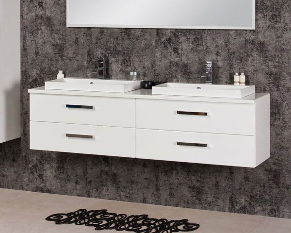 Badmöbel SUSAN Breite 160 cm, Waschtischunterbau mit 2 Waschbecken