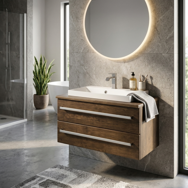Badmöbel Susan 80 cm, Holzdekor antik