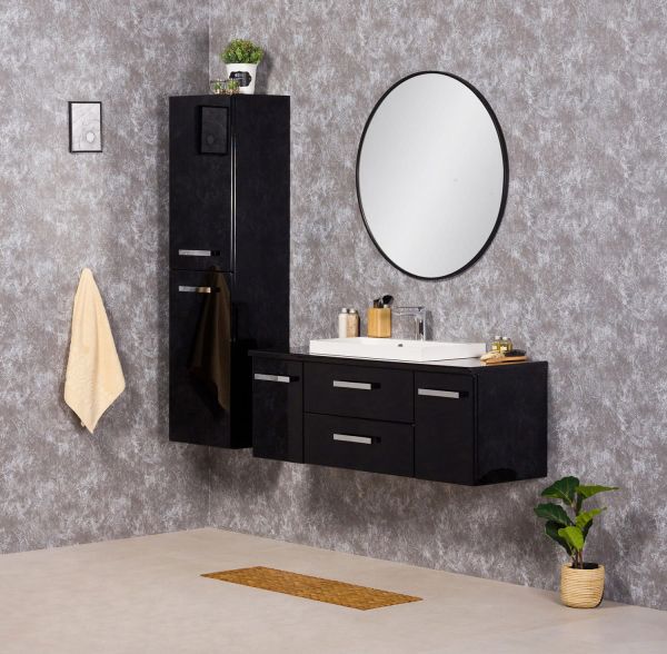 Badmöbel Susan, Breite 120 cm, schwarz (SN1248-2S)