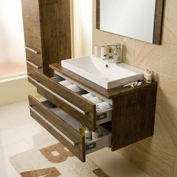 Badmöbel Susan 80 cm, Holzdekor antik