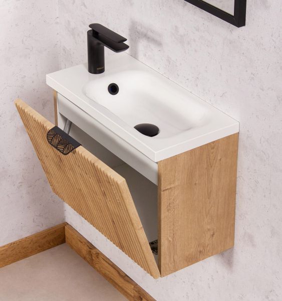 Gäste-WC Möbel FAROS ART, Breite 50 cm, eiche (FRC-NO50)