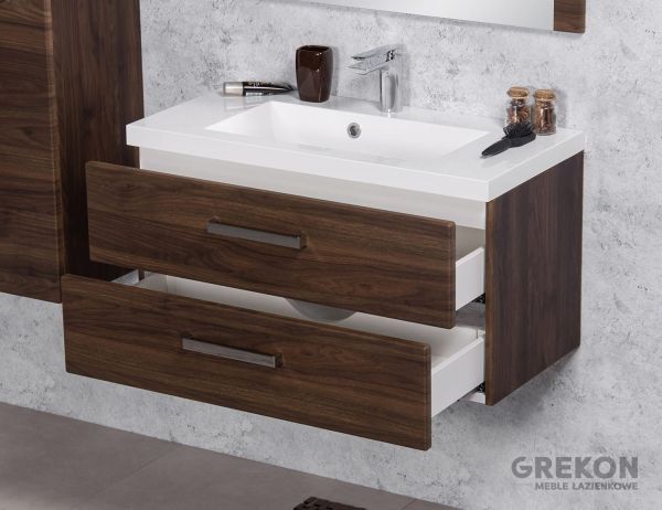 Badmöbel GENUA 80, Holzdekor Nussbaum (GE802OR)