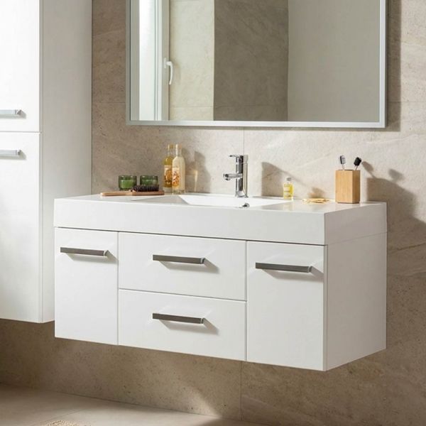 Badmöbel ARUVA, Breite 120 cm, weiß glänzend