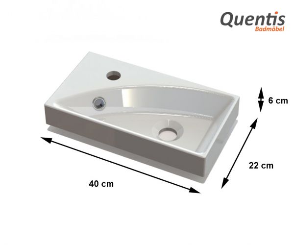 Badmöbel Gäste-WC FAROS 40, Eiche grau, Waschbeckenunterschrank montiert