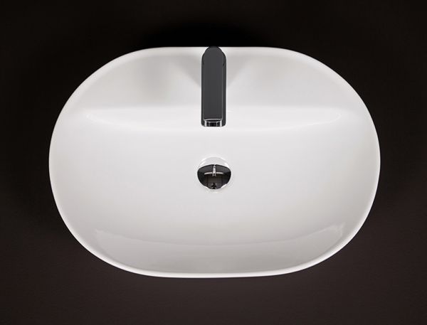 Keramik-Aufsatzwaschtisch ELEGANZA B 60 H 12,5 T 46 cm, weiß