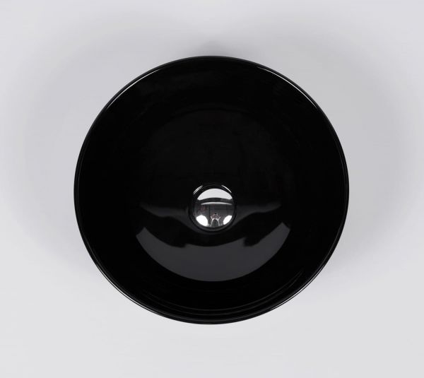 Aufsatz-Waschbecken STRIPES 38, Keramik, schwarz