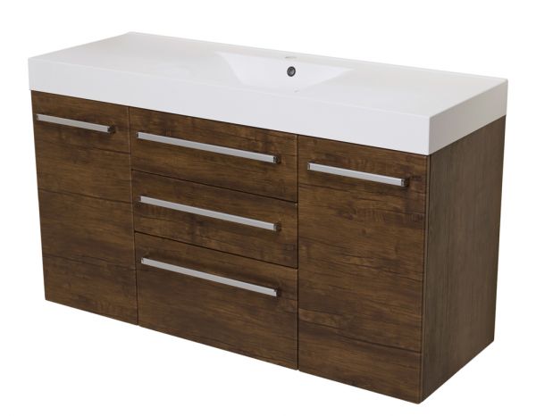 Waschplatz Zeno Breite 140 cm, Holzdekor antik, ZE1450-E-3S