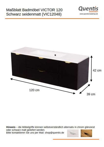 Maßblatt Victor 120, schwarz VIC12048