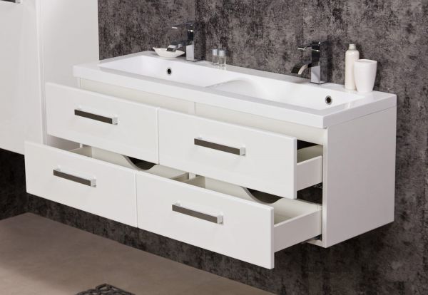 Quentis Doppelwaschplatz GENUA 120, weiß (GE2247)