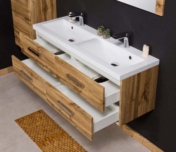 Doppelwaschplatz Genua, Breite 120 cm, Eiche Natur (GE2262)