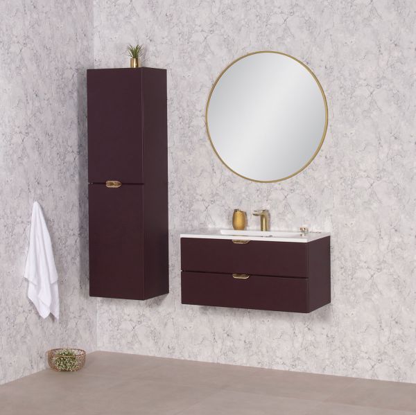 MAGNOLIA Hochschrank 40 cm burgunderrot vormontiert