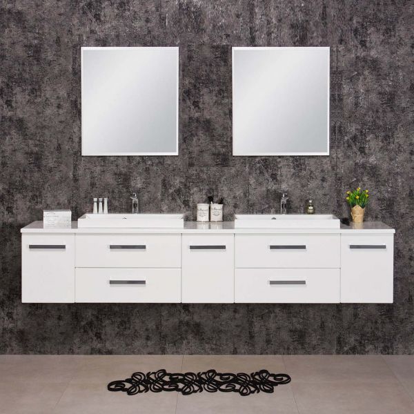 Badmöbel-Set SUSAN, Breite 210 cm, weiß Hochglanz