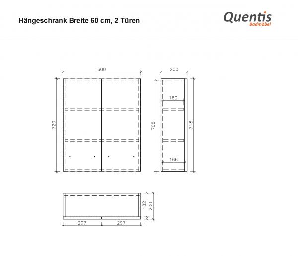 Badschrank Breite 60 cm, Eiche Natur, FOKUS-LOFT, montiert
