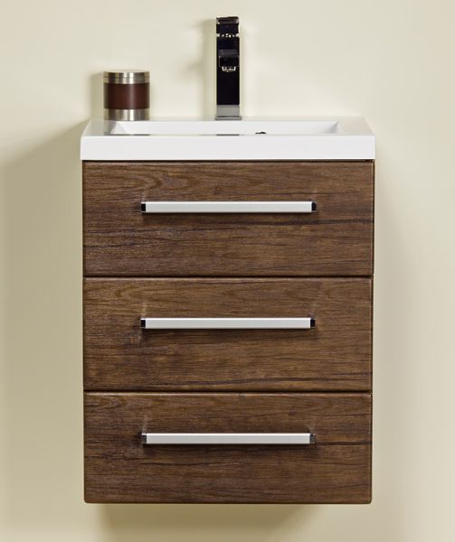 Badmöbel Genua 50, 3 Schubladen, Holzdekor antik, GE5350