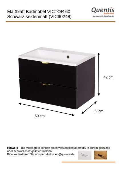 Maßblatt VICTOR 60, 2S, schwrz matt (VIC60248)