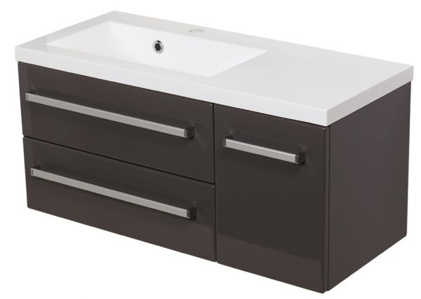 Waschplatz Genua Breite 90 cm, grafitgrau glänzend, GE9256