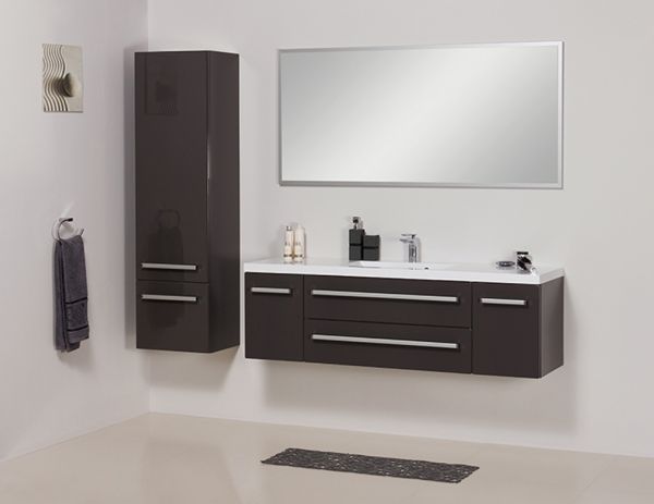 Badmöbel Genua, Breite 140 cm, Front und Korpus grafitgrau