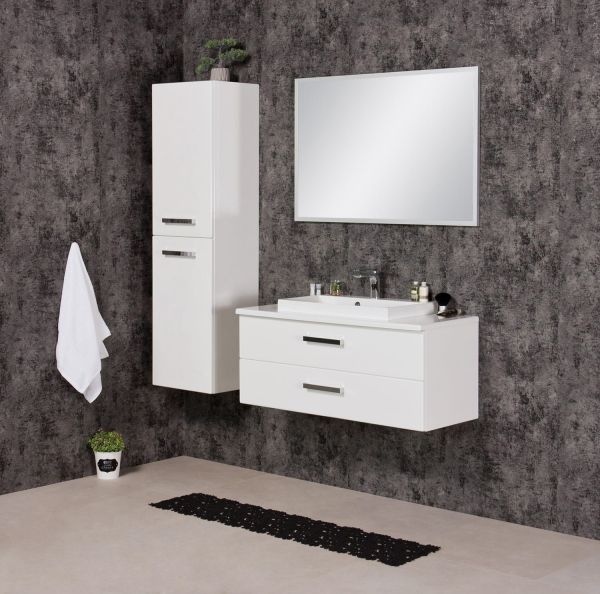 Waschplatz SUSAN, 100 cm, weiß glänzend (SN1247-2S)