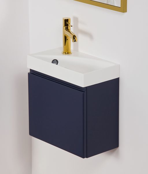 Gäste-WC Möbelset Faros 40, Marineblau matt (FZ40GN-RENA)