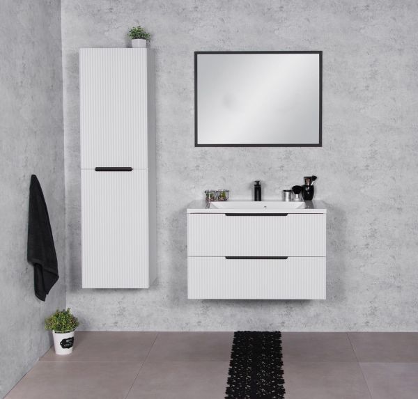 Quentis Badschrank Sydney Hochschrank 2 Türen, weiß matt SYDBHS