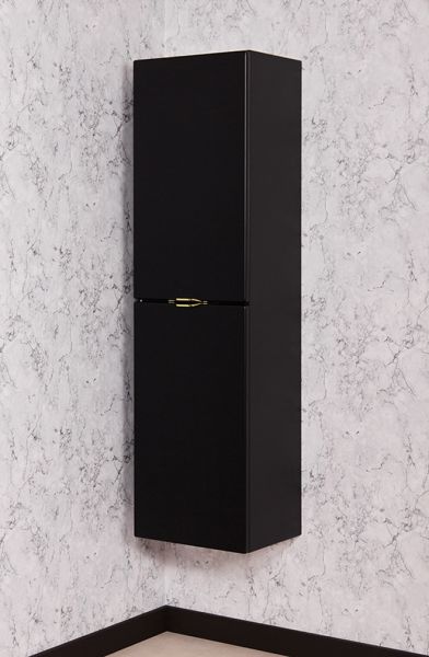 Quentis Badezimmer Hochschrank VICTOR, VICTA, 2 Türen, schwarz matt