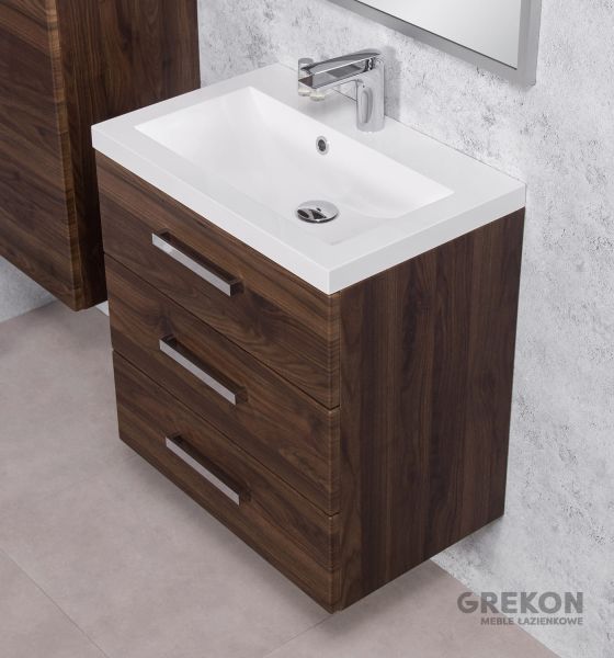 Quentis Badmöbel GENUA 60, Holzdekor Nussbaum (GE603OR)