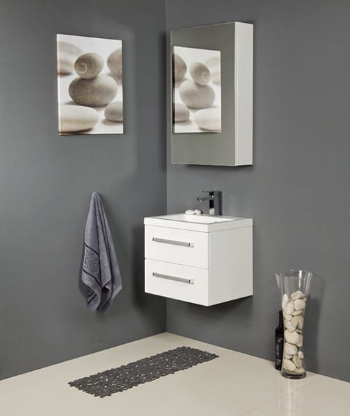 Spiegelschrank Breite 60 cm, weiß glänzend