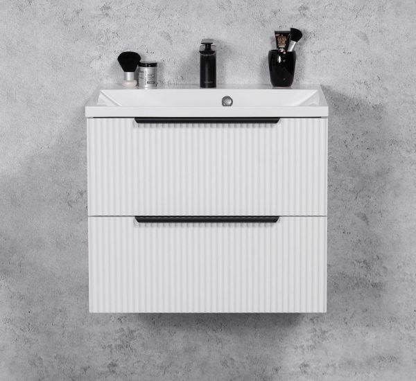 Badmöbel SYDNEY 60 cm, weiß matt, Waschtisch und Unterschrank (montiert)
