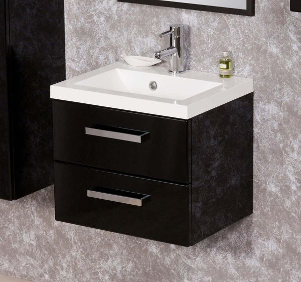 Badmöbel GENUA Breite 50 cm, schwarz (GE5248)