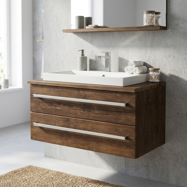 Badmöbel Susan 80 cm, Holzdekor antik