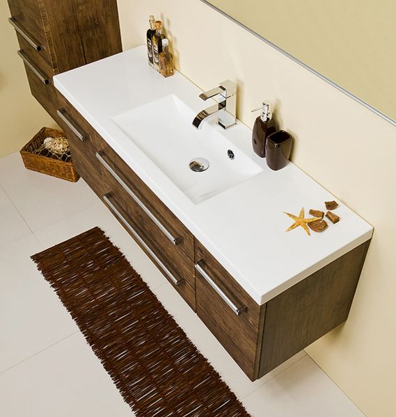 Waschplatz Genua Breite 120 cm, Front und Korpus Holzdekor antik, GE3350-C