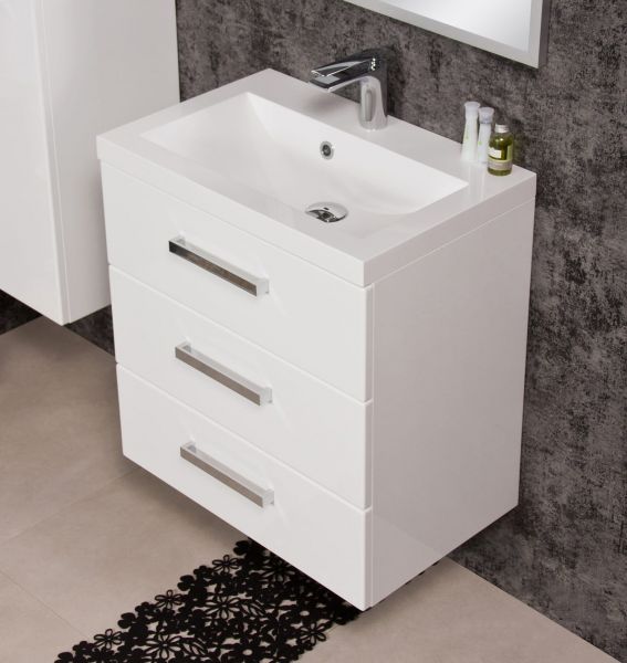 Badmöbel Genua 60, 3 Schubladen, weiß (GE6347)