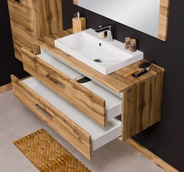 Badmöbel Susan, Breite 100 cm, Eiche Natur (SN1062-2S)