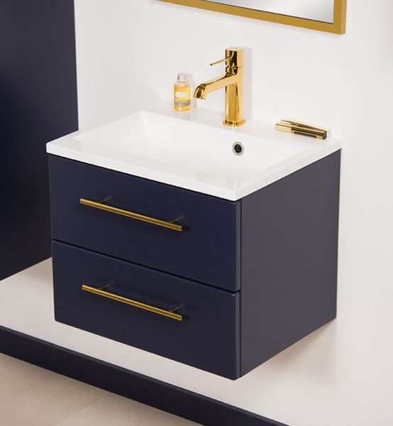 Badmöbelset Belli, Breite 50 cm, Marineblau matt (BL5049)