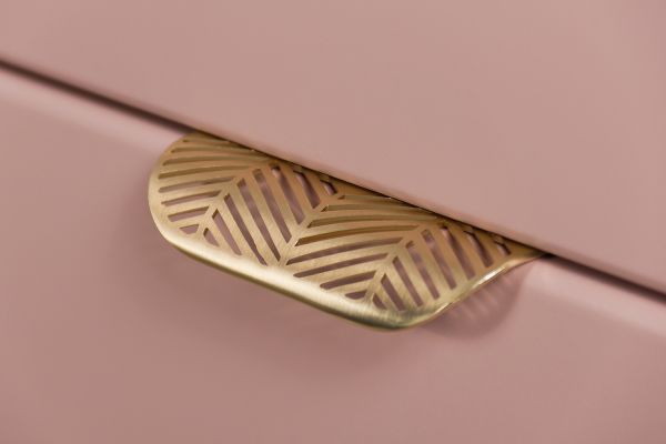 Badmöbel MAGNOLIA 120 cm, rosé satiniert, Waschtischunterbau (montiert) mit Aufsatzbecken